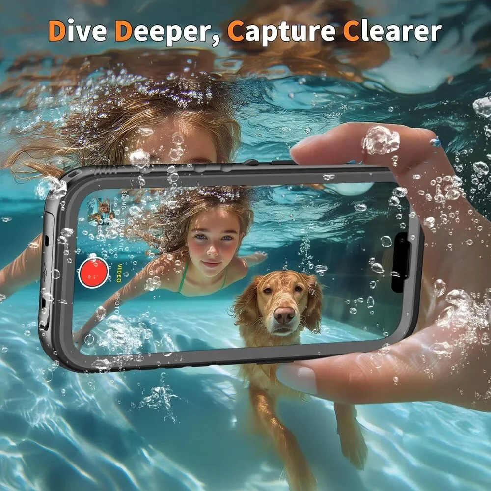 Cozycase for iPhone 13 Pro Waterproof Case Full Body Heavy Duty Black